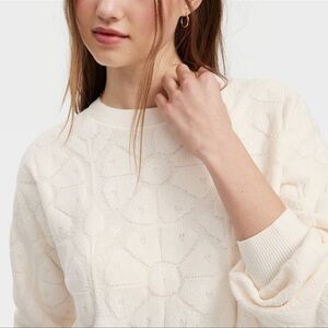 NWT Roller Rabbit/ target colab/ Ivory Floral Textured Crewneck  terry set